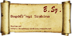 Bogdányi Szabina névjegykártya